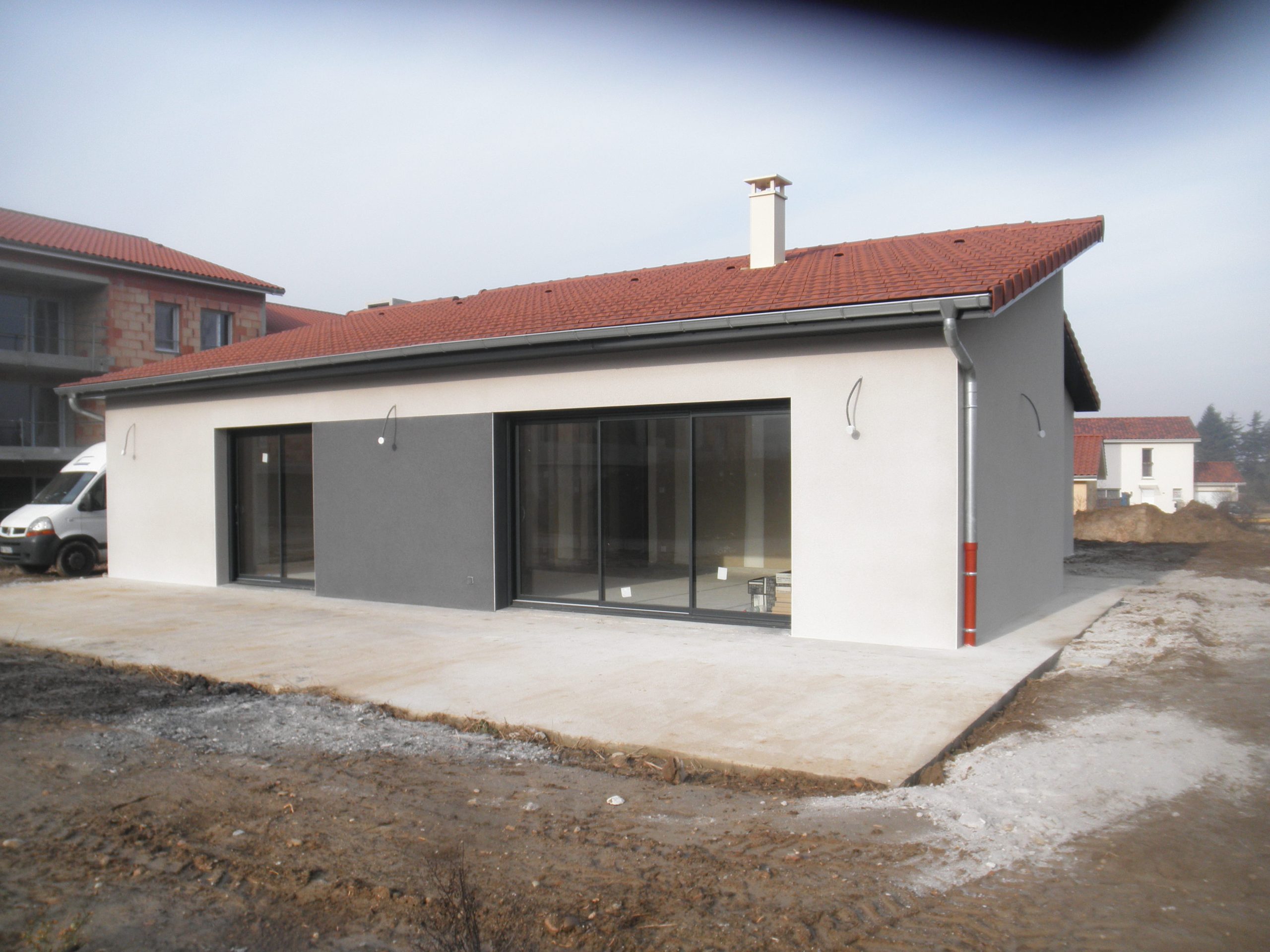 Construction maison plain-pied toiture tuile — maître d'œuvre Péage-de-Roussillon
