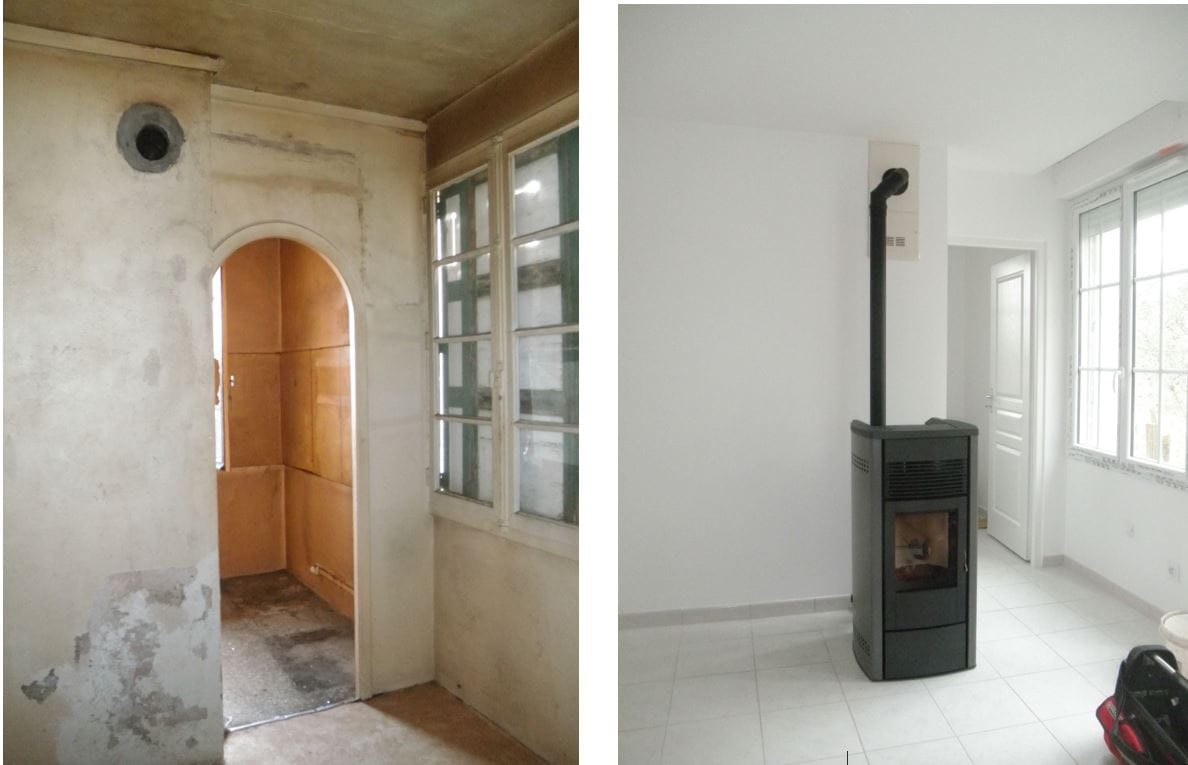 Rénovation maison ancienne avant après — maître d'œuvre expert bâtiment Isère